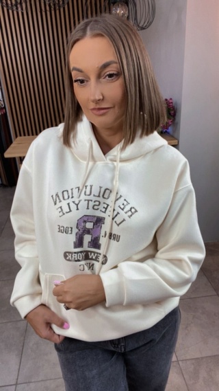 Bluza z kapturem – REVOLUTION LIFESTYLE - Śmietanka