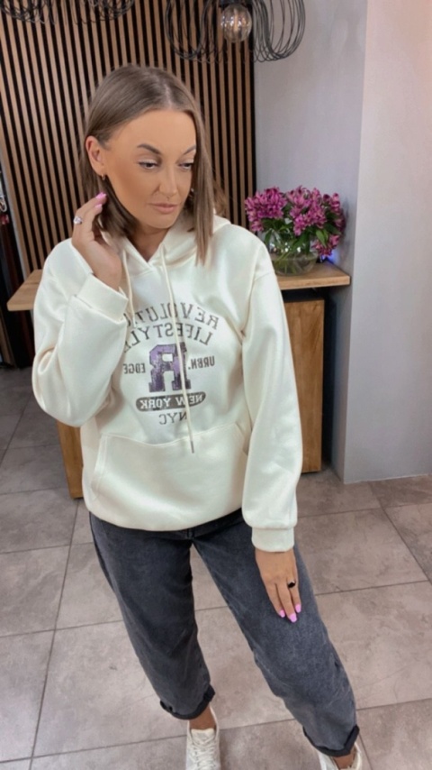 Bluza z kapturem – REVOLUTION LIFESTYLE - Śmietanka