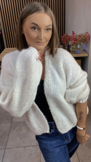 Krótki Kardigan CXL - Śmietanka