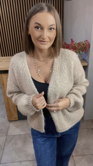 Krótki Kardigan CXL - Beż