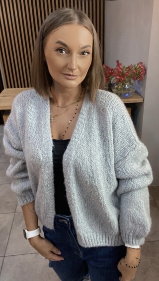 Krótki Kardigan CXL - Jasny szary