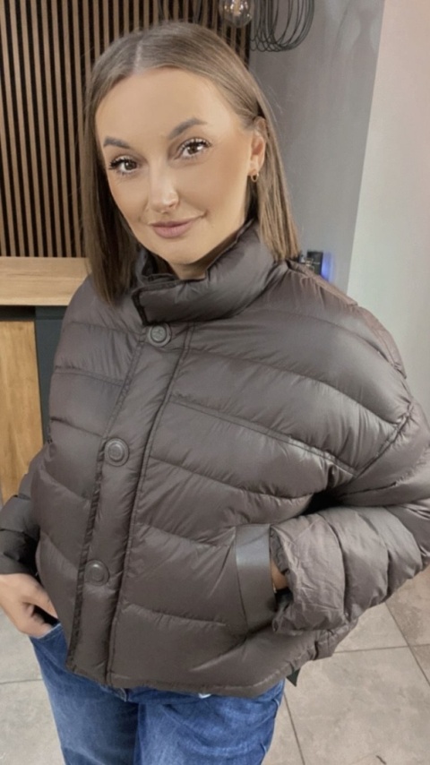 Kurtka z naturalnym puchem - Brąz