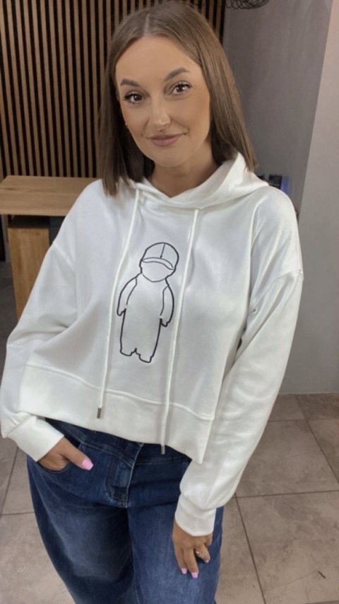 Bluza z kapturem oversize – Line Art