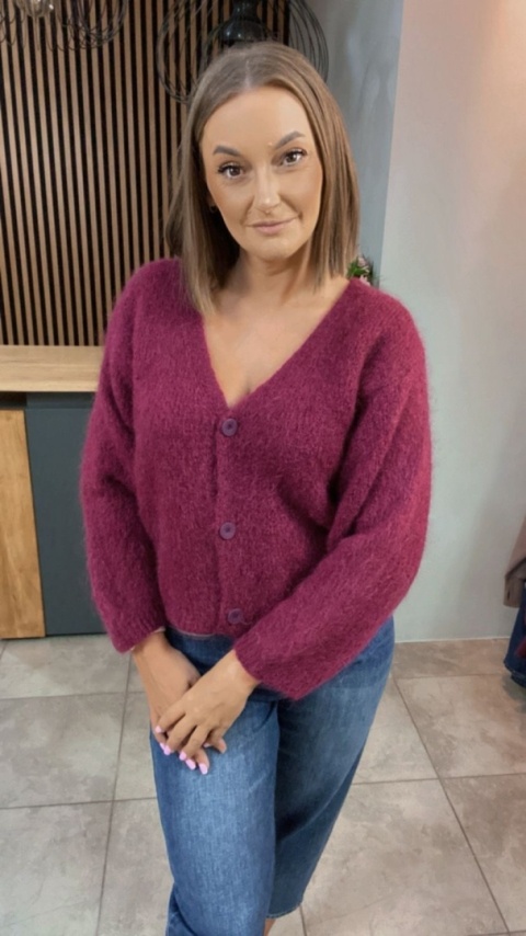 Sweter CXL moherowy - Bordo