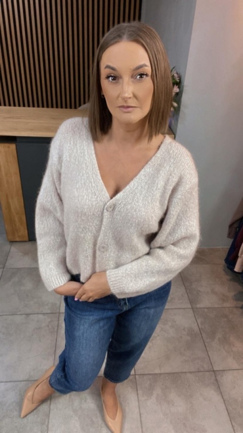 Sweter CXL moherowy - Beż