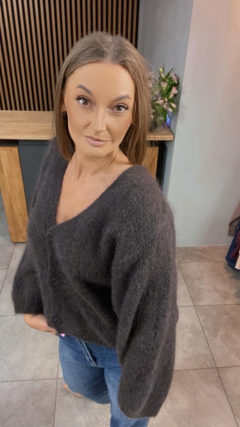 Sweter CXL moherowy - Czekolada
