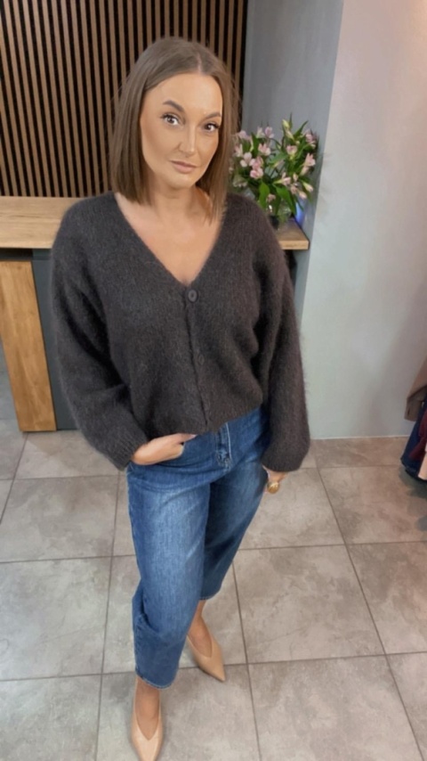 Sweter CXL moherowy - Czekolada