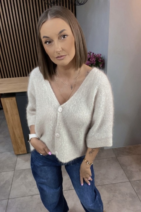 Sweter CXL z moherem – Ecru