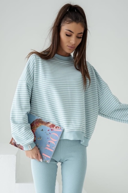 Bluza w paski Lenoshka Turkus