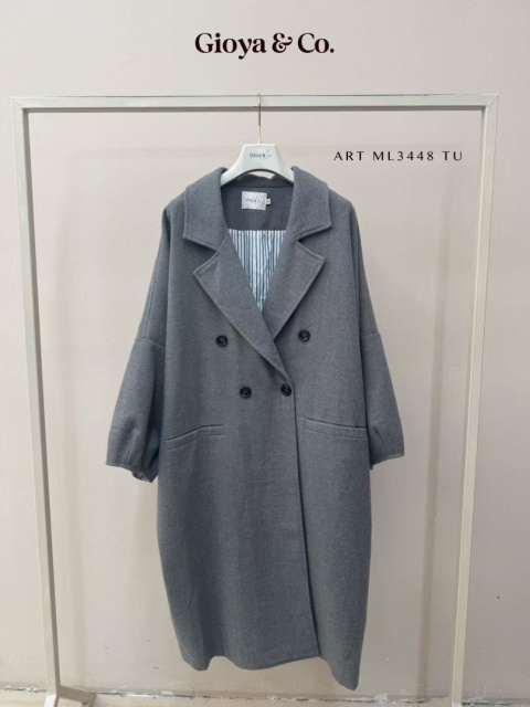Płaszcz damski oversize Gioya & Co. – Szary