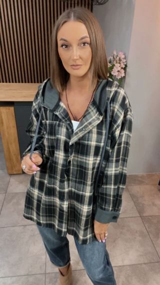 Koszula w kratę z kapturem