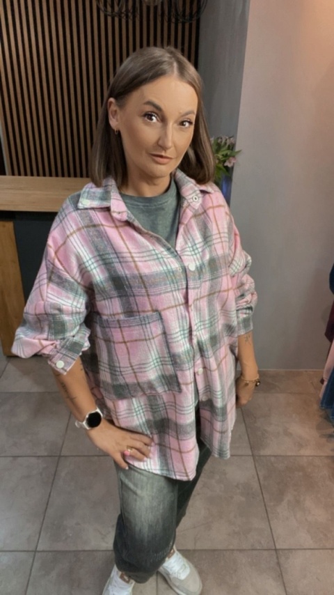 Koszula JOY – styl oversize w pastelowej kratce