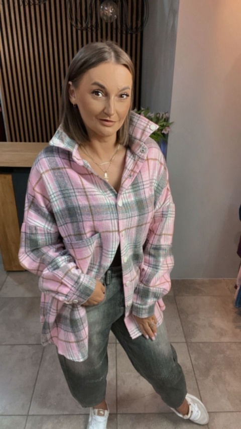 Koszula JOY – styl oversize w pastelowej kratce