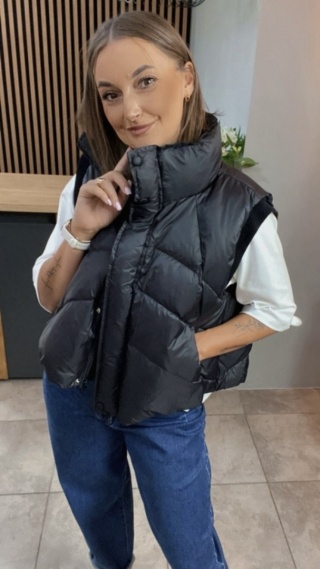 Kamizelka puchowa Noelle z pasem wewnętrznym - Czarna