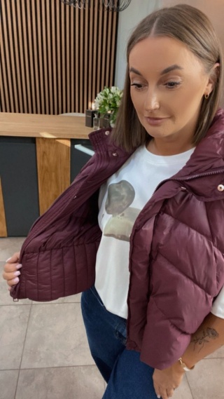 Kamizelka puchowa Noelle z pasem wewnętrznym - Burgund
