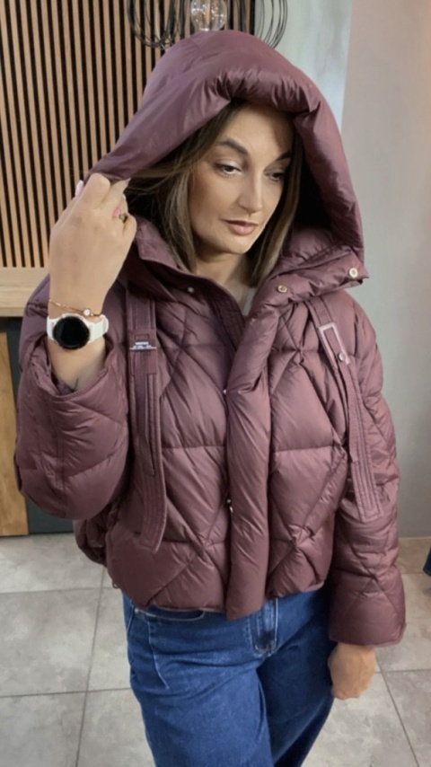 Kurtka z naturalnym puchem – model Aspen Burgund
