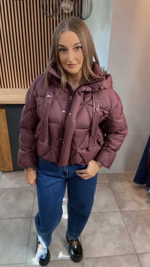 Kurtka z naturalnym puchem – model Aspen Burgund