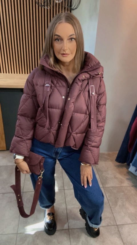 Kurtka z naturalnym puchem – model Aspen Burgund