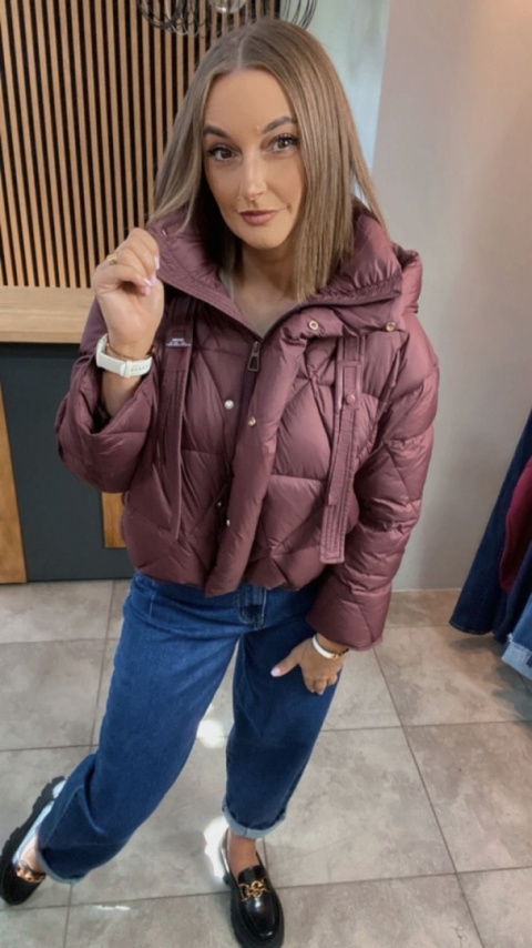 Kurtka z naturalnym puchem – model Aspen Burgund