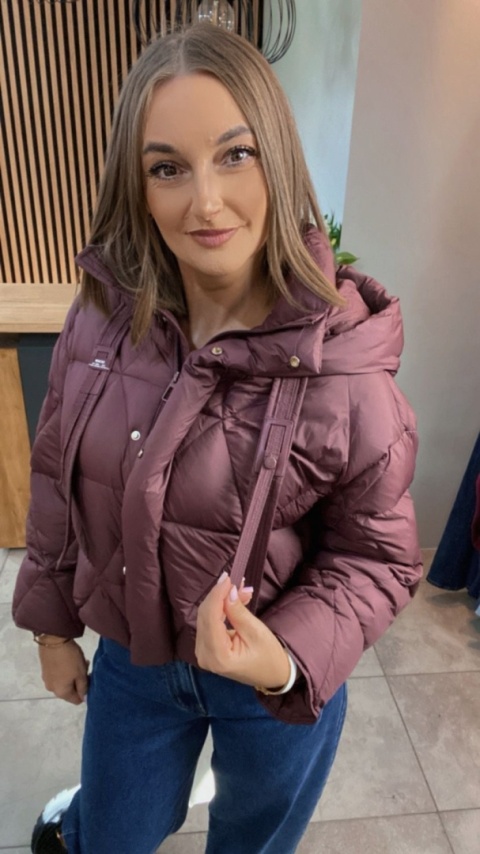 Kurtka z naturalnym puchem – model Aspen Burgund