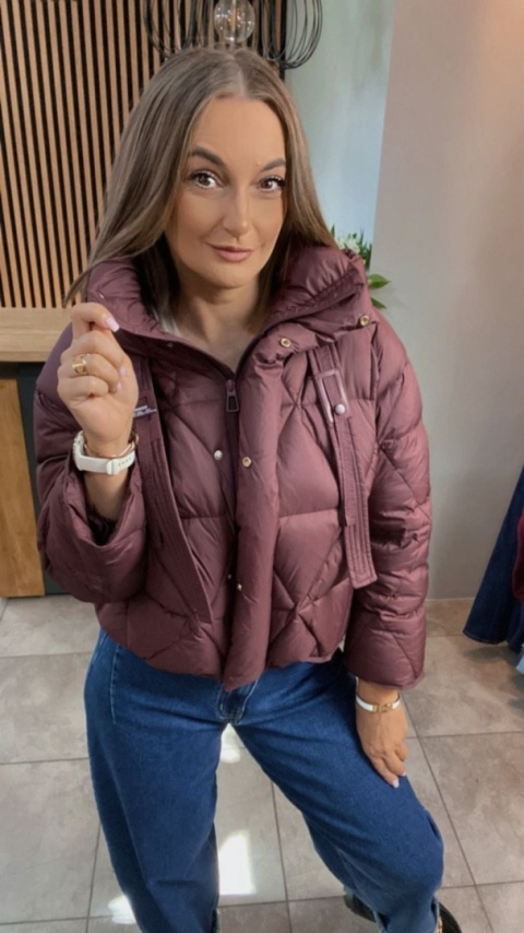 Kurtka z naturalnym puchem – model Aspen Burgund