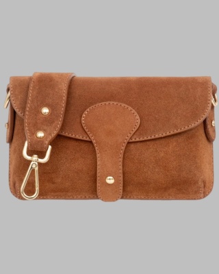 Skórzana torebka listonoszka - Camel