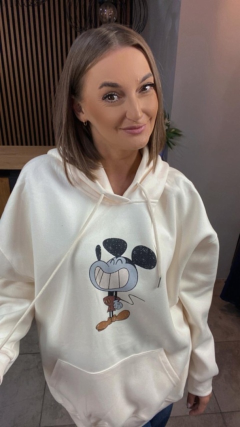 Bluza z nadrukiem Mickey - Krem