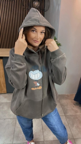 Bluza z nadrukiem Mickey - Czekolada