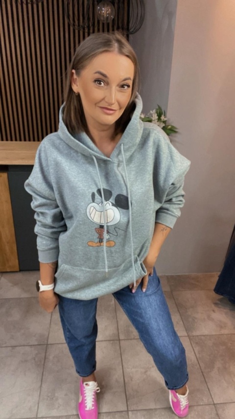 Bluza z nadrukiem Mickey - Szary