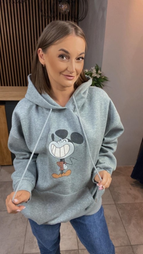 Bluza z nadrukiem Mickey - Szary