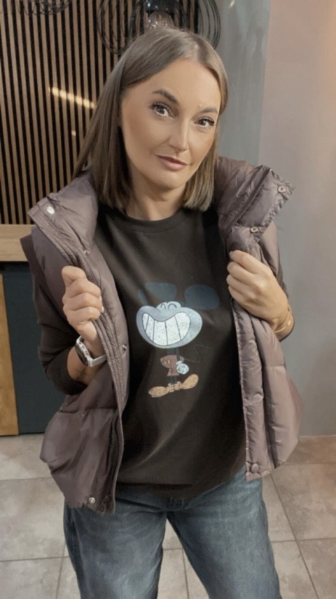 Bluzka z nadrukiem retro Myszki - Czekolada