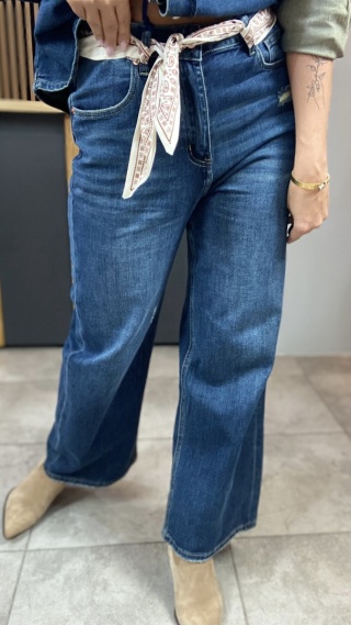 Jeansy wide leg z apaszką - Wiya