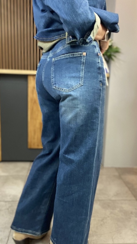 Jeansy wide leg z apaszką - Wiya