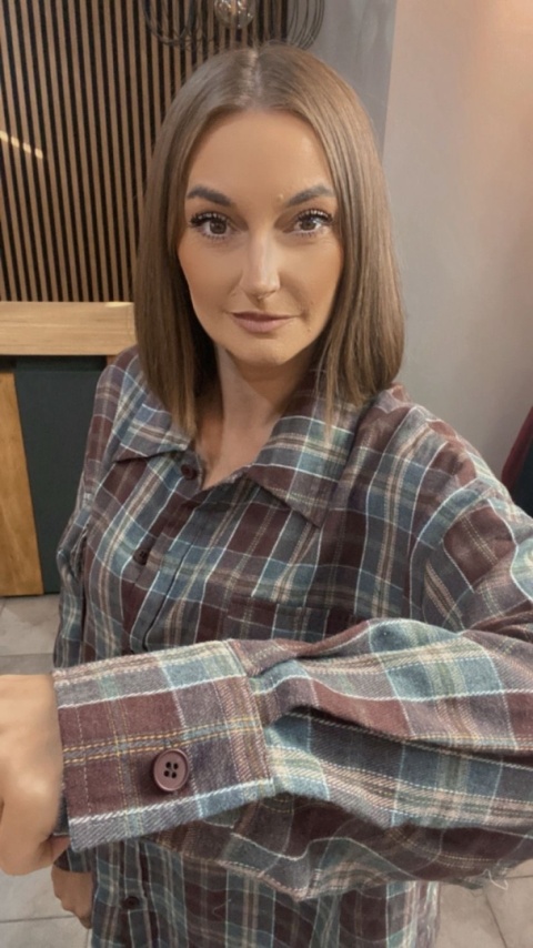 Koszula flanelowa w kratę – Brązowo–szara
