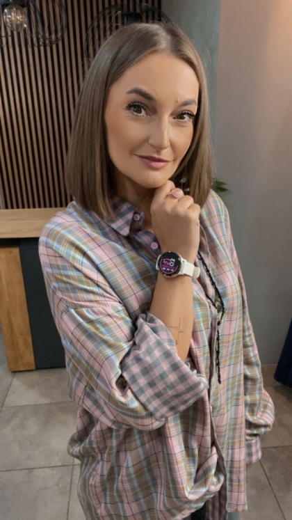 Koszula oversize w pastelową kratę - 100% bawełna
