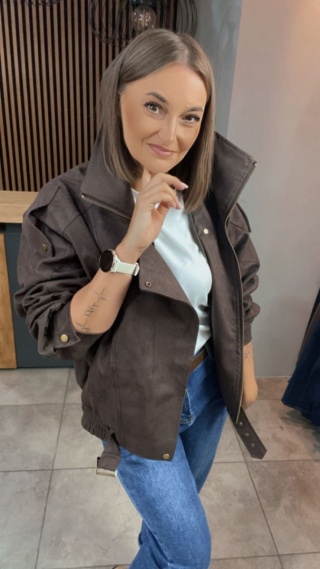 Kurtka YIMI z eko zamszu - Czekolada