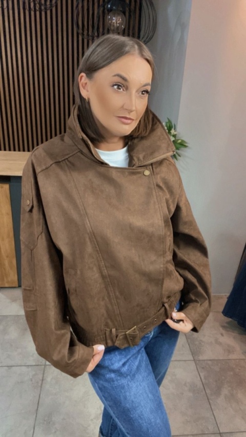 Kurtka YIMI z eko zamszu - Camel