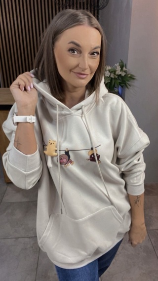 Bluza z kapturem – oversize z uroczym nadrukiem
