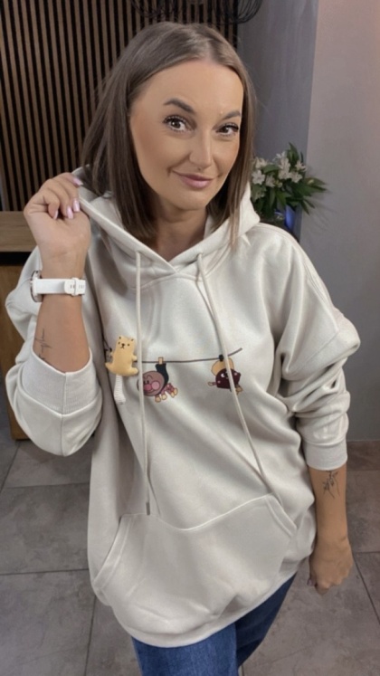 Bluza z kapturem – oversize z uroczym nadrukiem