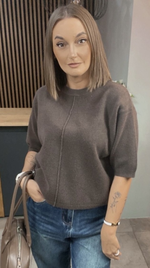 Sweter E-Woman Fashion – Czekolada