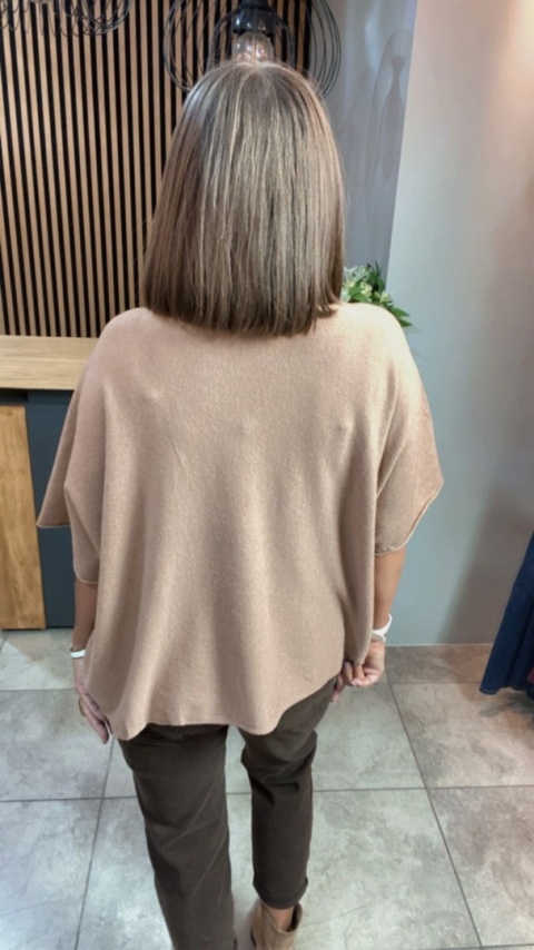 Sweter dzianinowy oversize E-WOMAN - Camel
