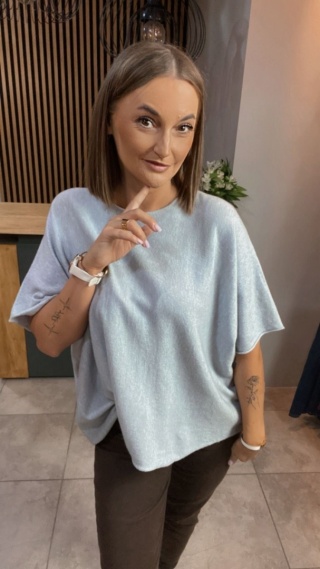Sweter dzianinowy oversize E-WOMAN - Szary